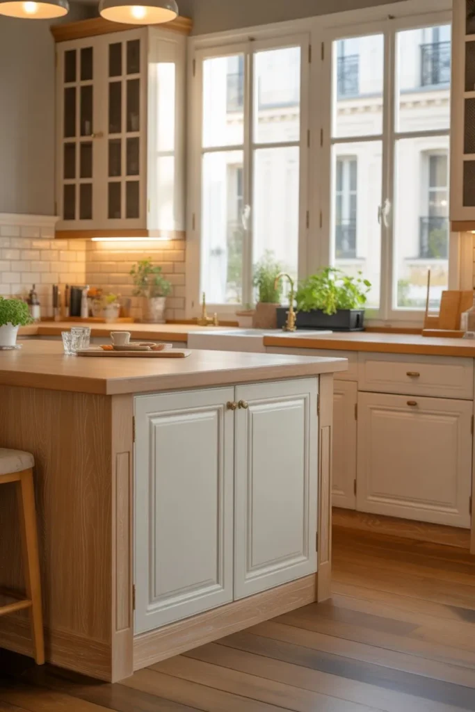 Parisian Kitchen with Light Wood Elements