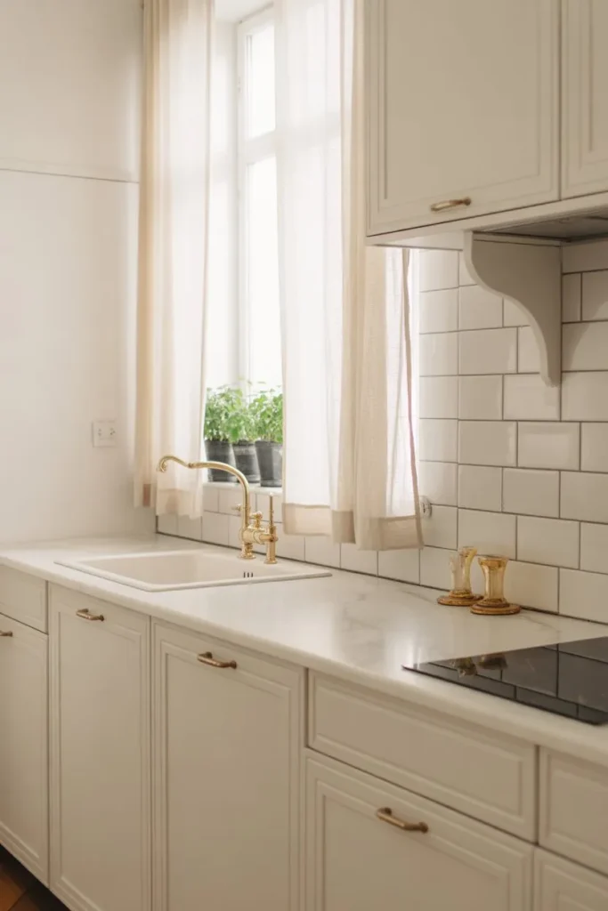 Parisian Kitchen with Minimal Decor Styling