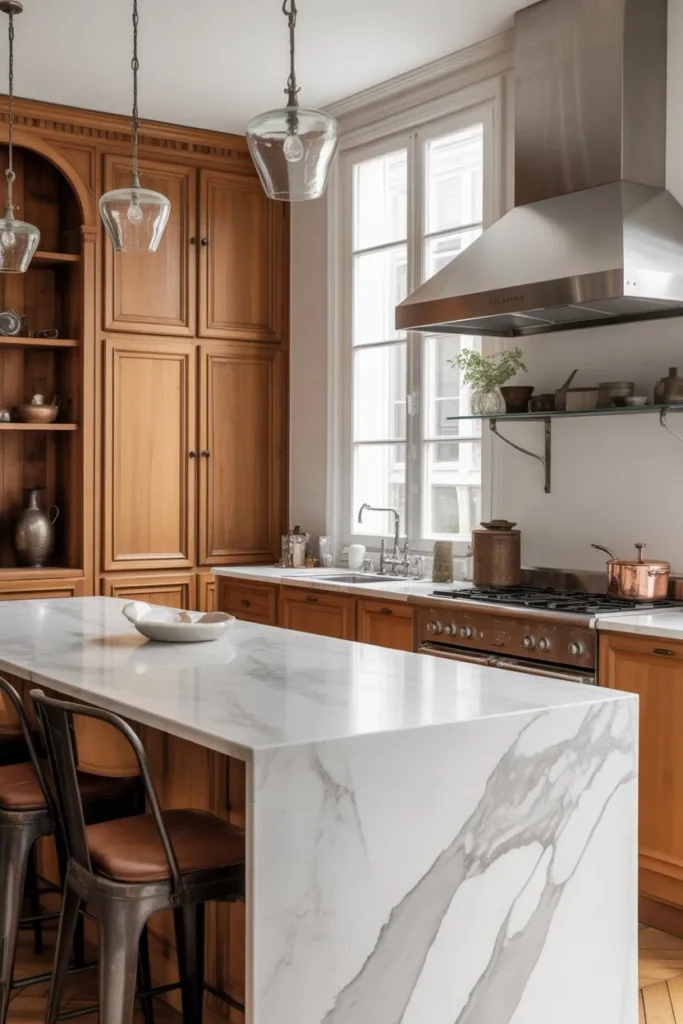 Parisian Kitchen with Mixed Materials