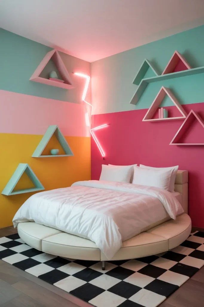 27 Summer Bedroom Ideas for a Fresh Breezy Vibe Pastel Memphis Pop Art Room