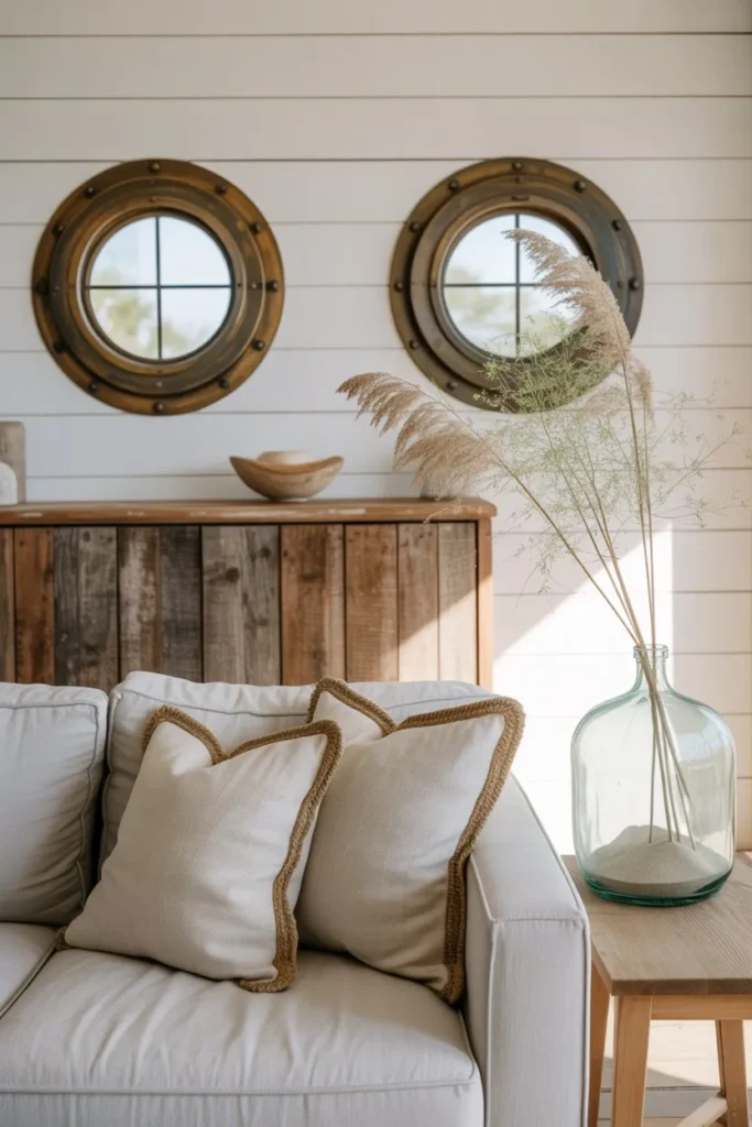 Reclaimed Porthole Windows and Oak