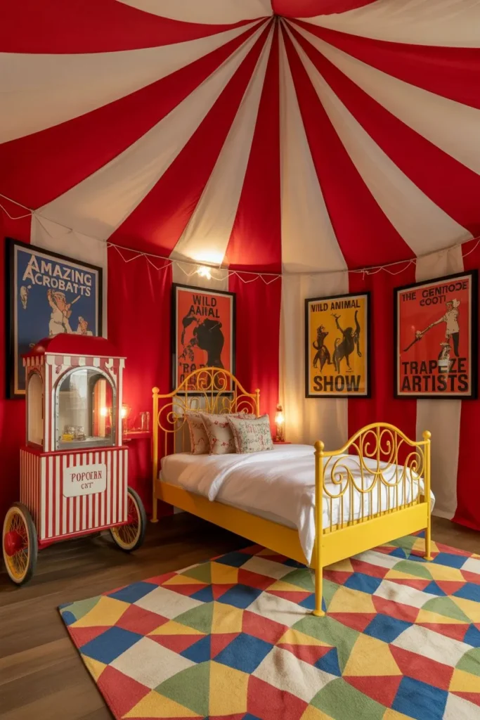 13 Kids Room Decor Ideas for a Fun Stylish Space Retro Circus Big Top Playroom