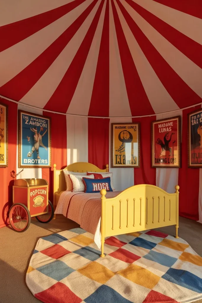 15 Kids Bedroom Ideas for a Fun Creative Space Retro Circus Big Top Playroom
