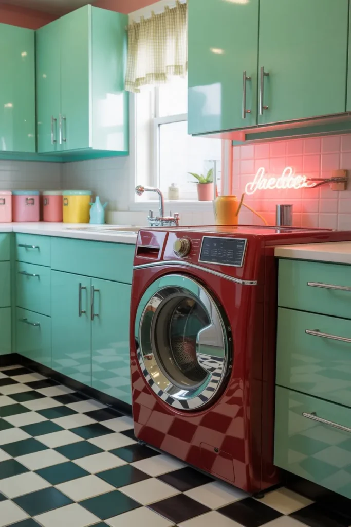 Retro Pop Art Mint and Red Nook