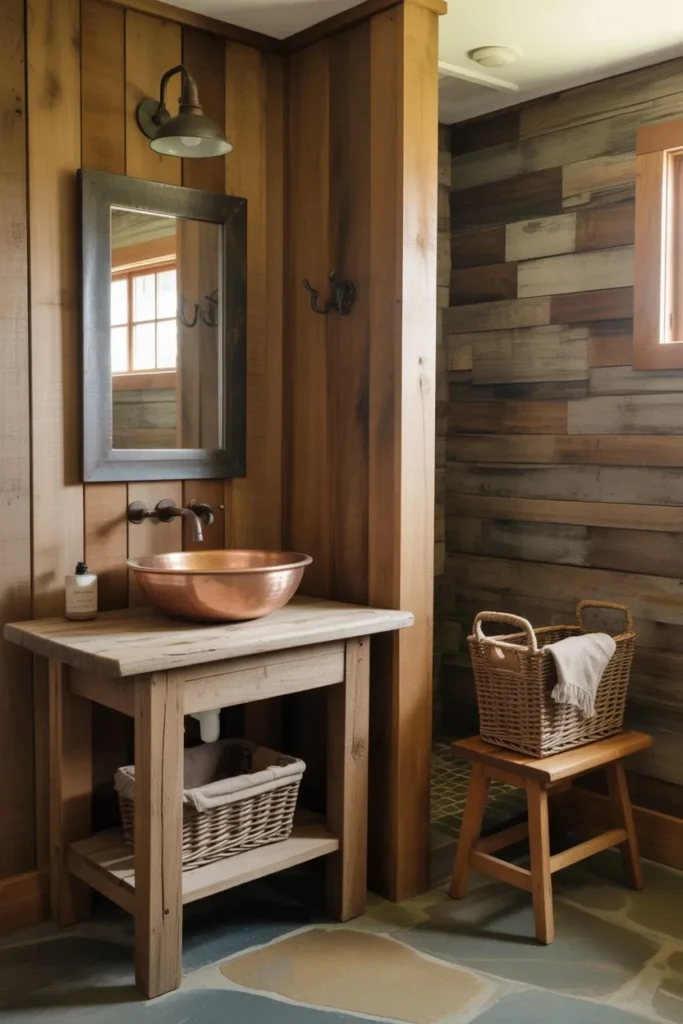 13 Vintage Bathroom Ideas for a Timeless Elegant Look Rustic Farmhouse Copper Basin Retreat