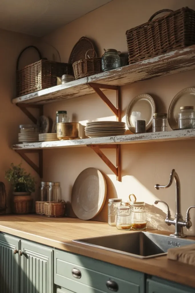 Rustic Farmhouse Shelf Styling