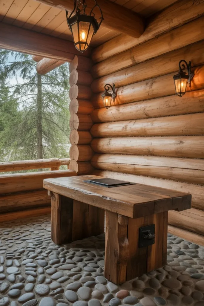 Rustic Log Cabin Pine Retreat