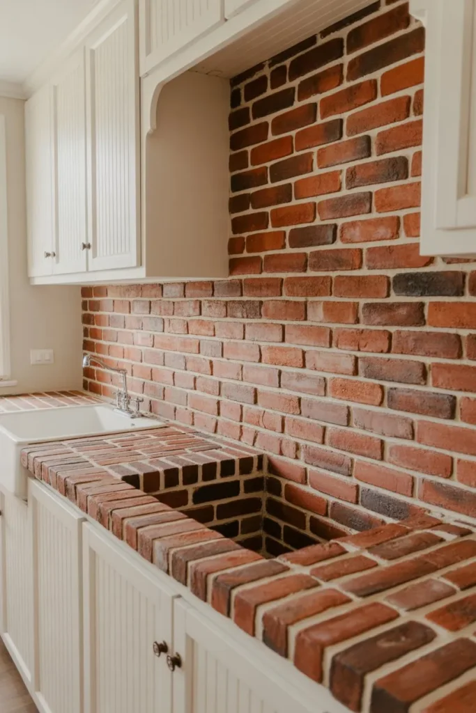 Rustic Tile or Brick Backsplash for Texture