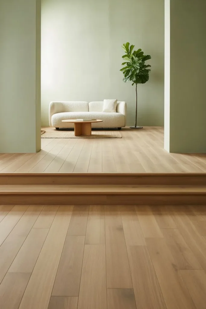 27 Sage Green Living Room Ideas for a Calm Aesthetic Scandi-Minimalist Light Wood Tier