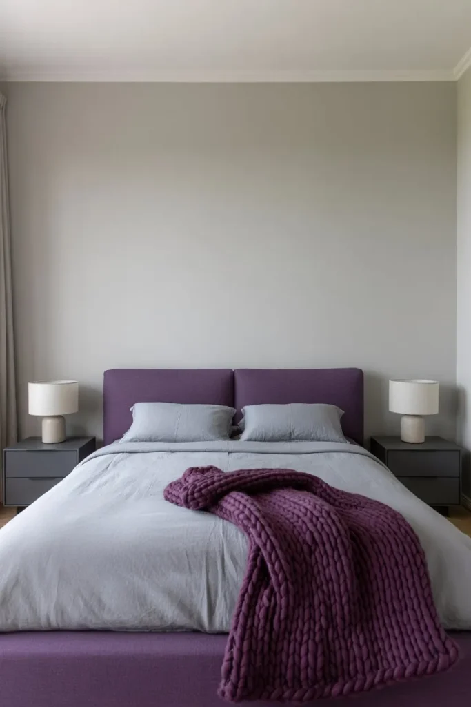 13 Purple Bedroom Ideas for a Cozy Stylish Retreat Scandinavian Grape and Grey Flat