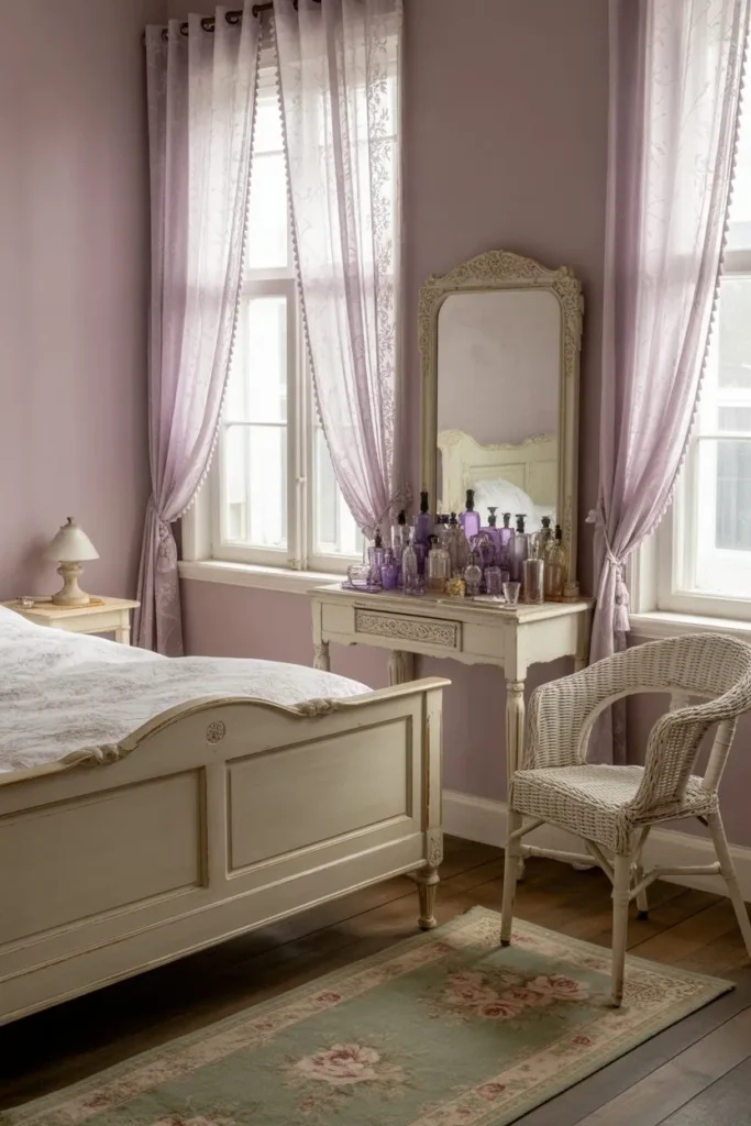 27 Summer Bedroom Ideas for a Fresh Breezy Vibe Shabby Chic Mauve and Lace Nook