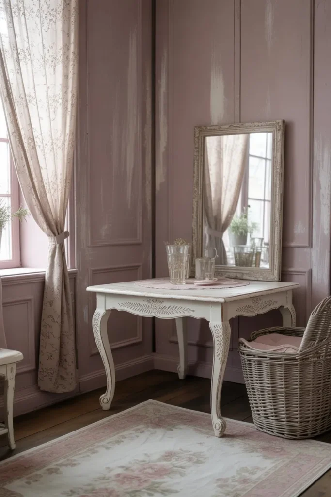 Shabby Chic Mauve and Lace Nook