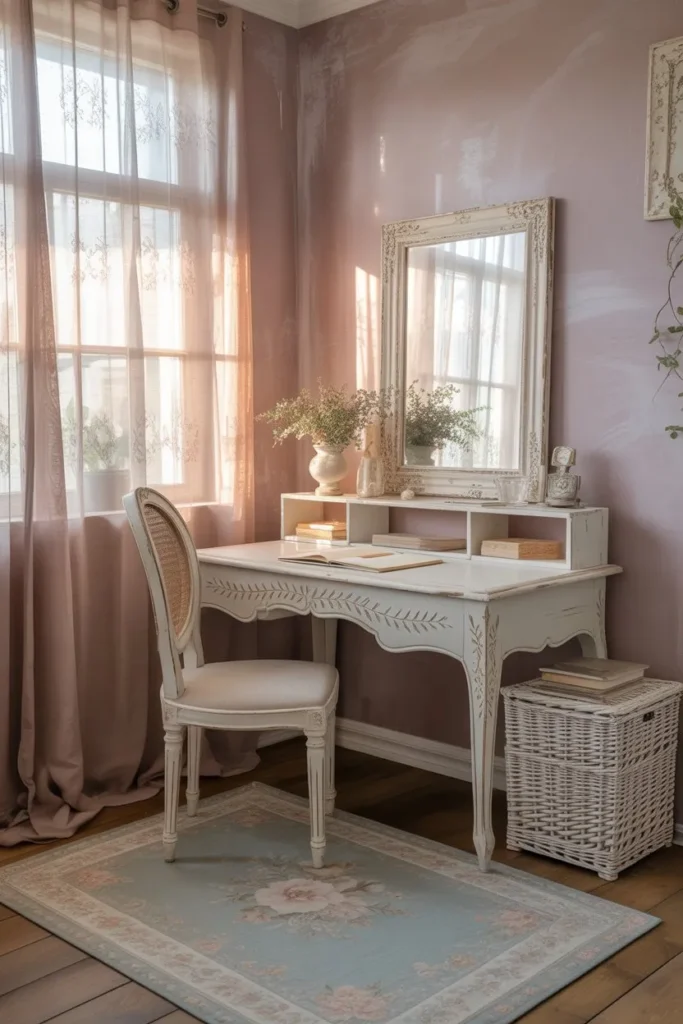 Shabby Chic Mauve and Lace Nook