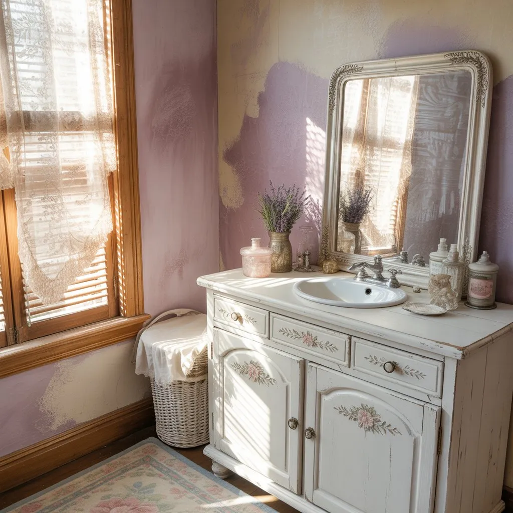 Shabby Chic Mauve and Lace Nook