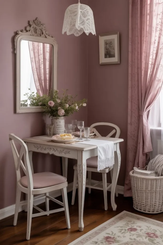Shabby Chic Mauve and Lace Nook