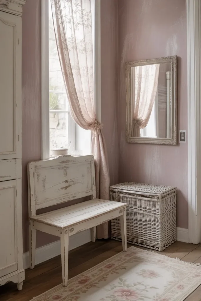 Shabby Chic Mauve and Lace Nook