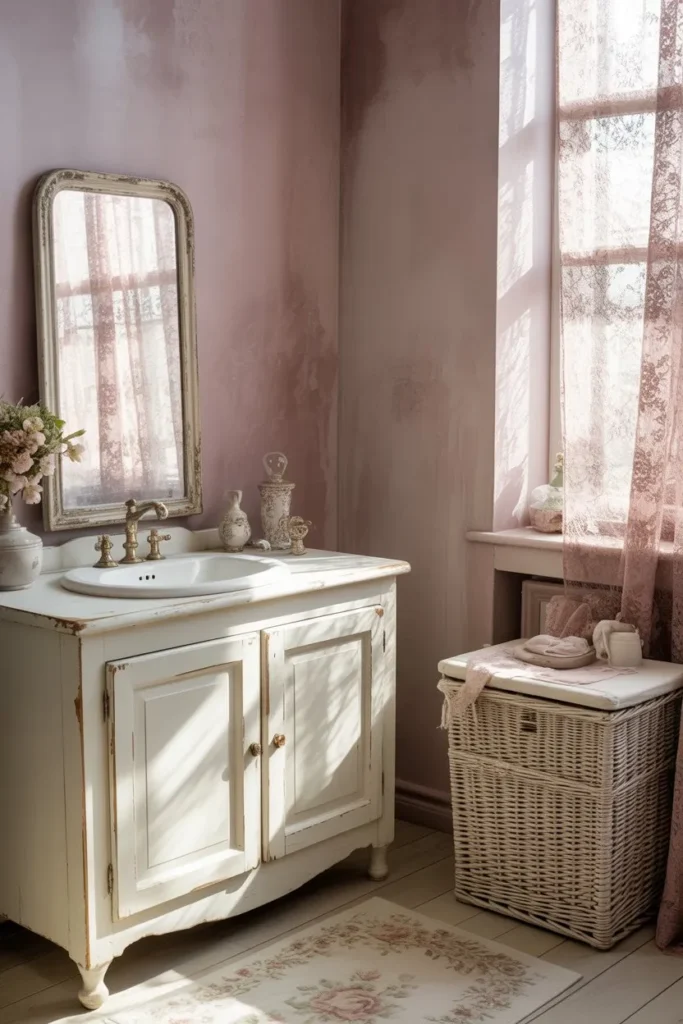 Shabby Chic Mauve and Lace Nook