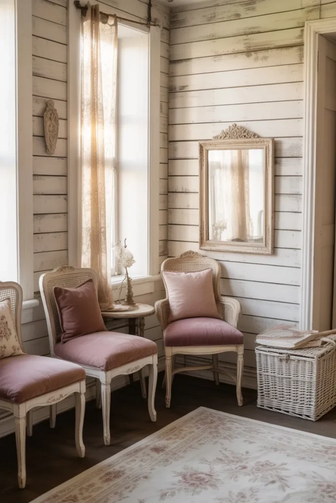 Shabby Chic Mauve and White Nook