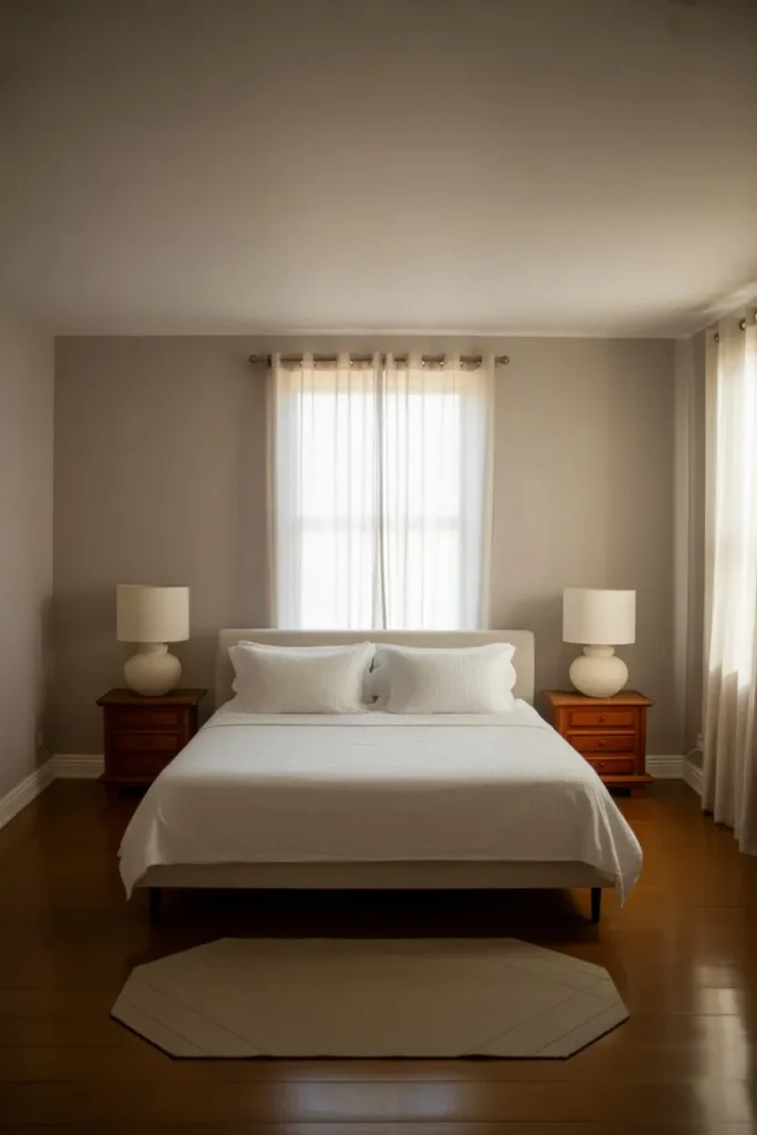 Simple Bedroom with Balanced Symmetry