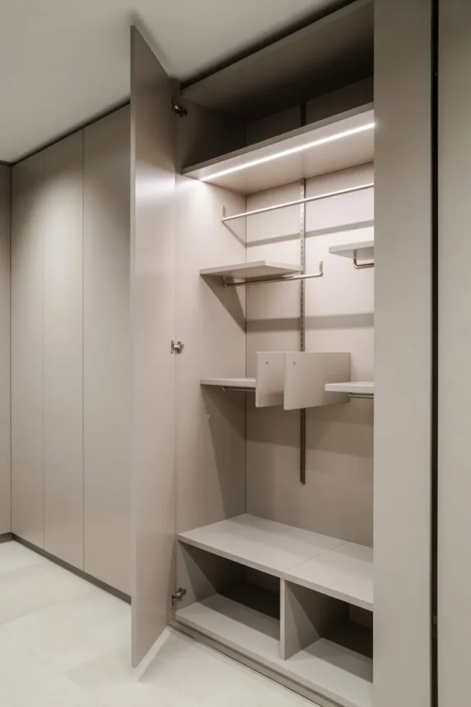Sleek All-White Hidden Closet