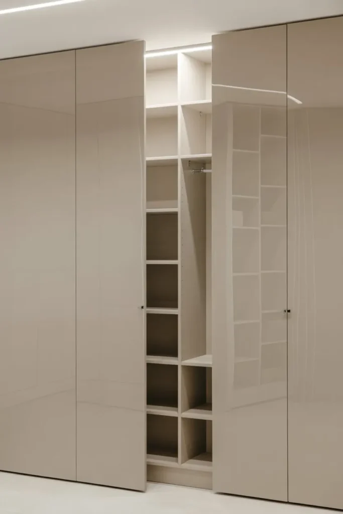 13 Mudroom Organization Ideas for a Clean Entryway Look Sleek All-White Minimalist Hidden Closet