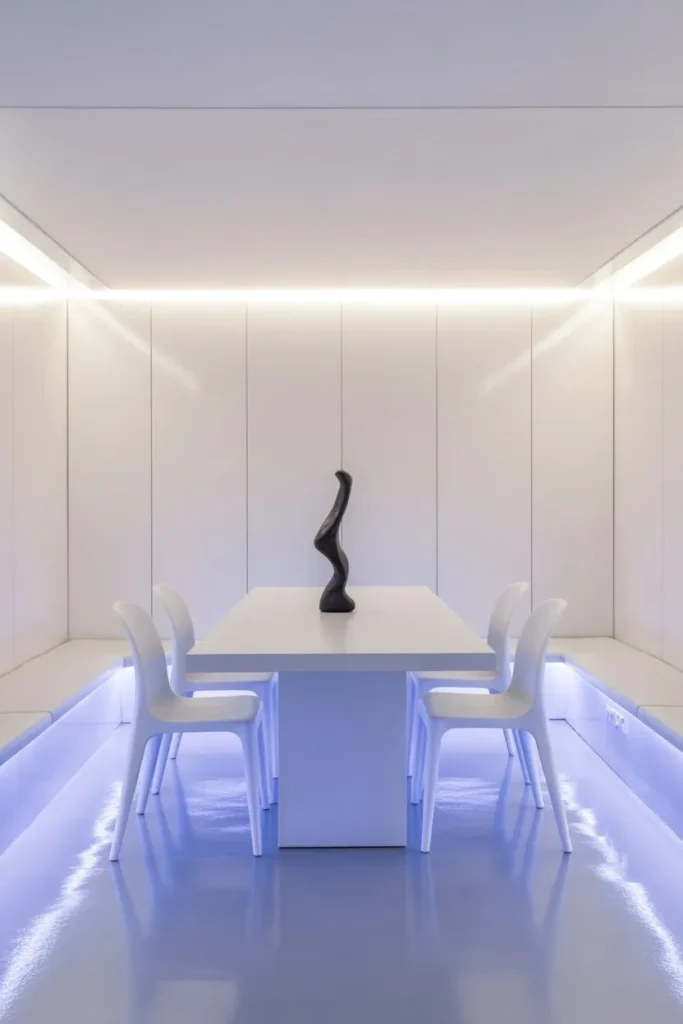 Sleek All-White Minimalist Nook