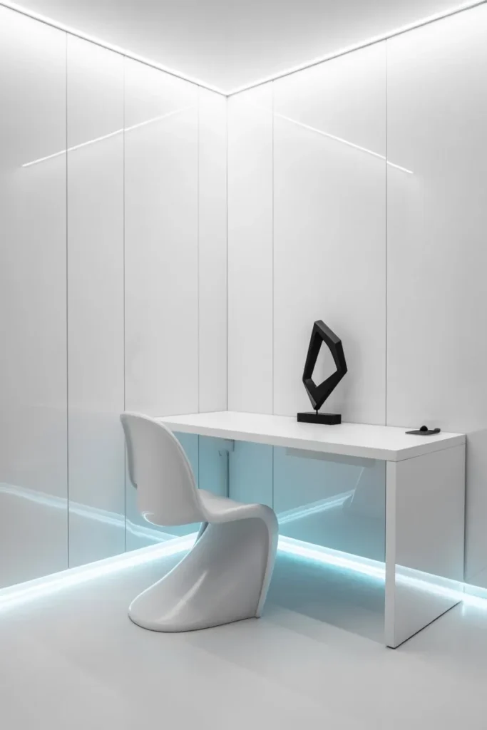 Sleek All-White Minimalist Sanctuary