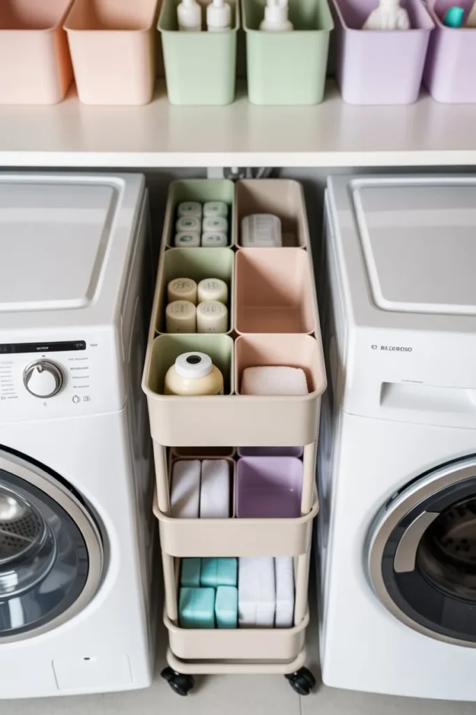 Slim Rolling Cart Between Machines