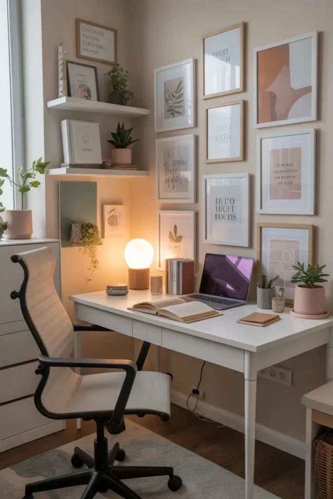 Small Study Room with Aesthetic Wall Decor
