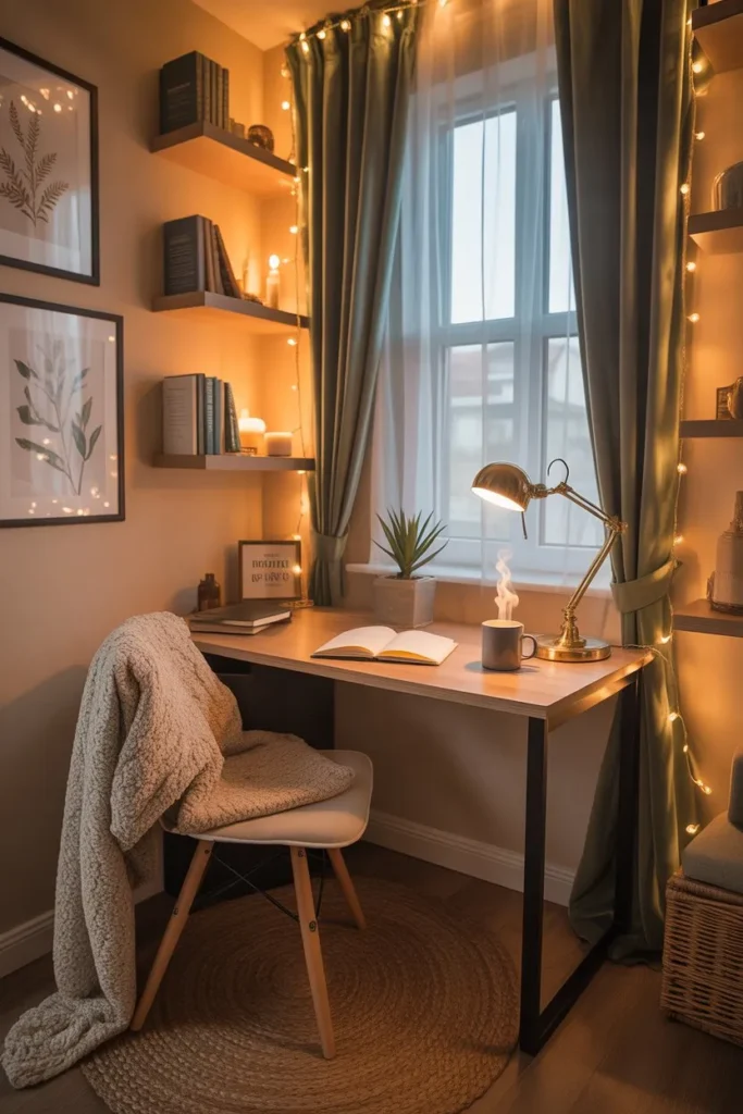 Small Study Room with Cozy Aesthetic Setup