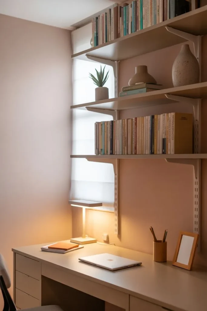 Small Study Room with Floating Shelves