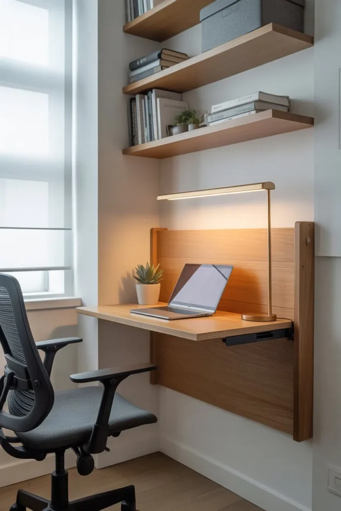 Small Study Room with Foldable Desk