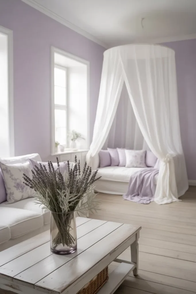 Soft Lavender and Bleached Wood