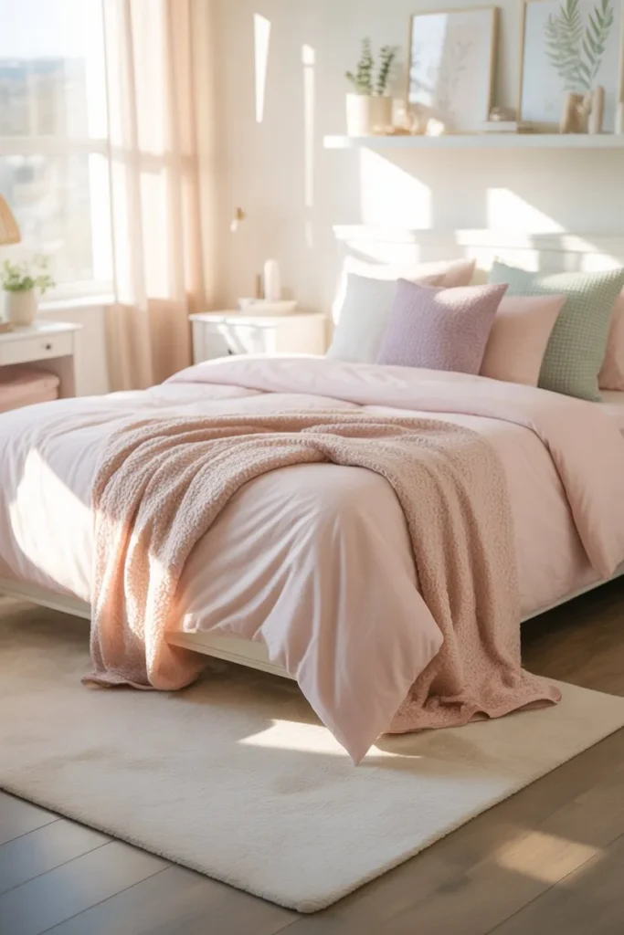 Soft Pastel Girls Room with Layered Textures