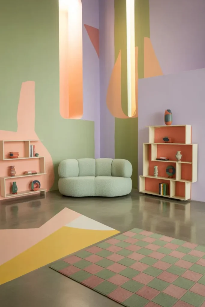 27 Sage Green Living Room Ideas for a Calm Aesthetic Soft Pastel Memphis Design Room