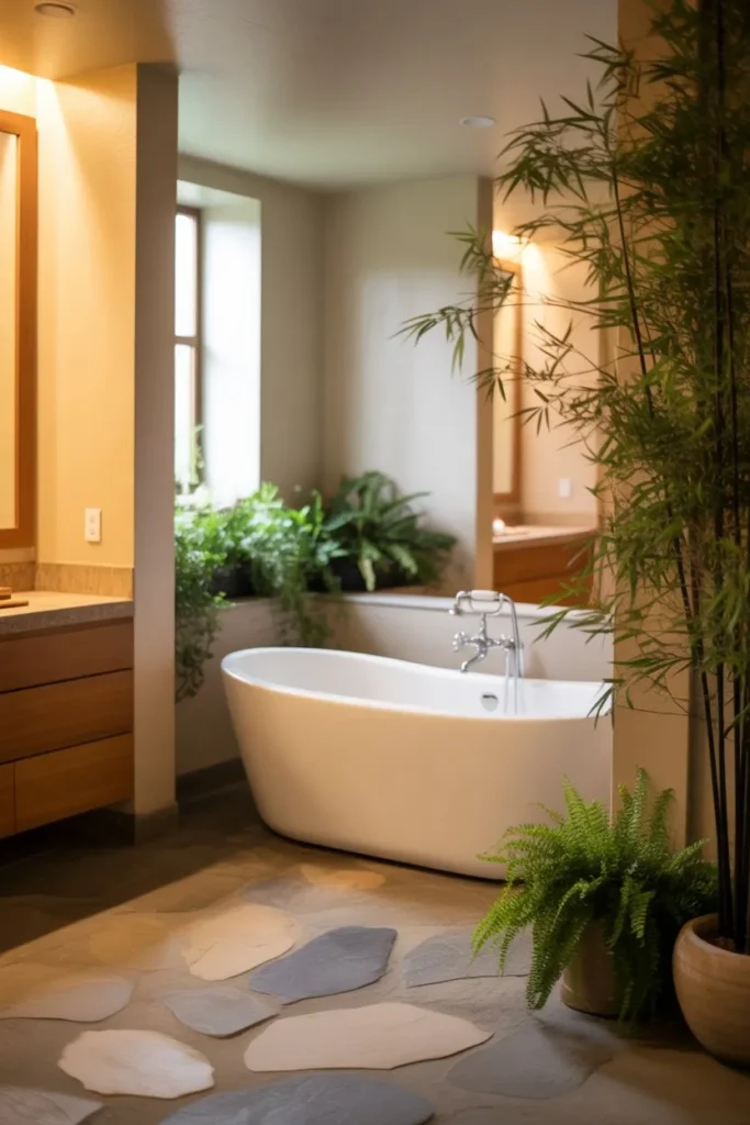 Spa-Inspired Bathroom with Natural Elements