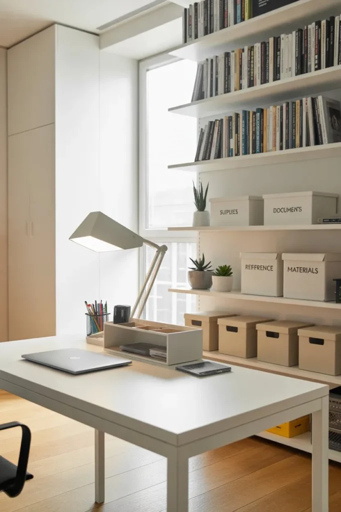 Study Room with Consistent Organization System