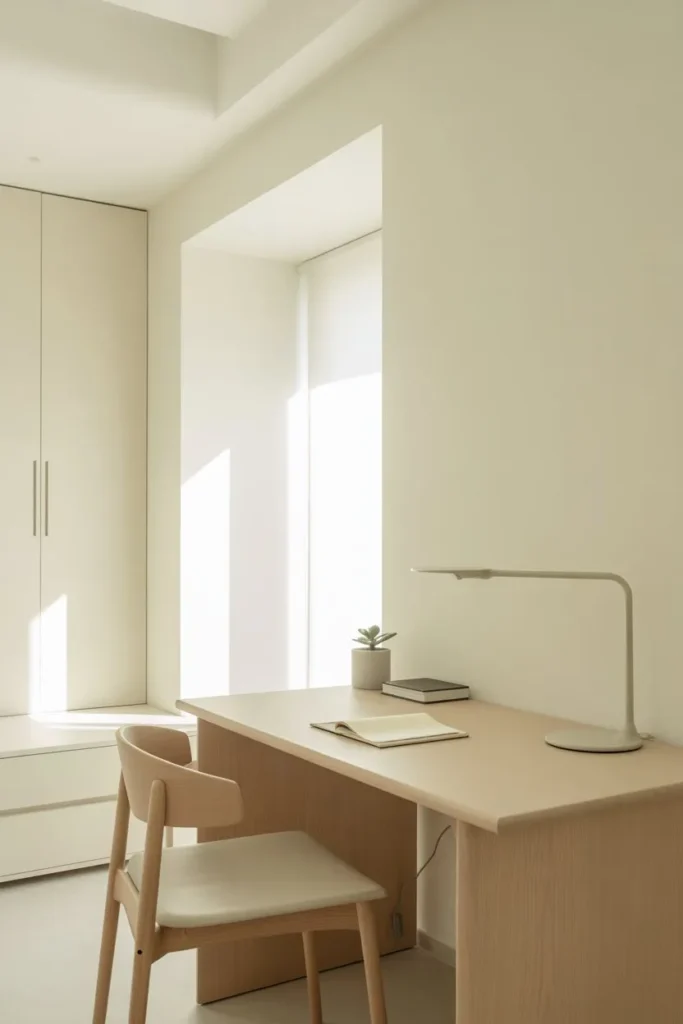 Study Room with Distraction-Free Wall Setup