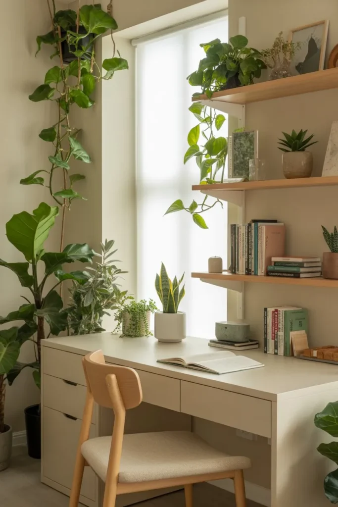 Study Room with Indoor Plants