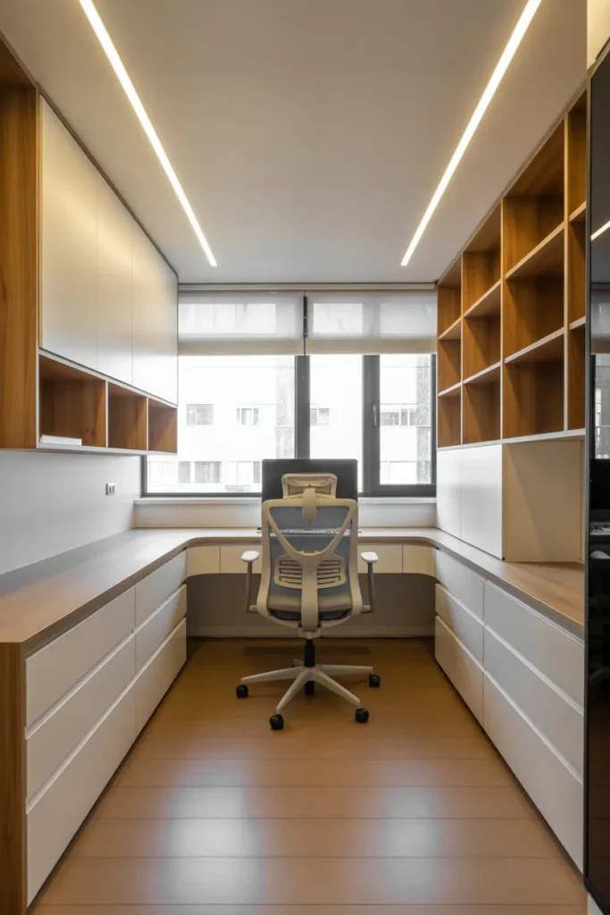 Study Room with Multi-Functional Desk Design