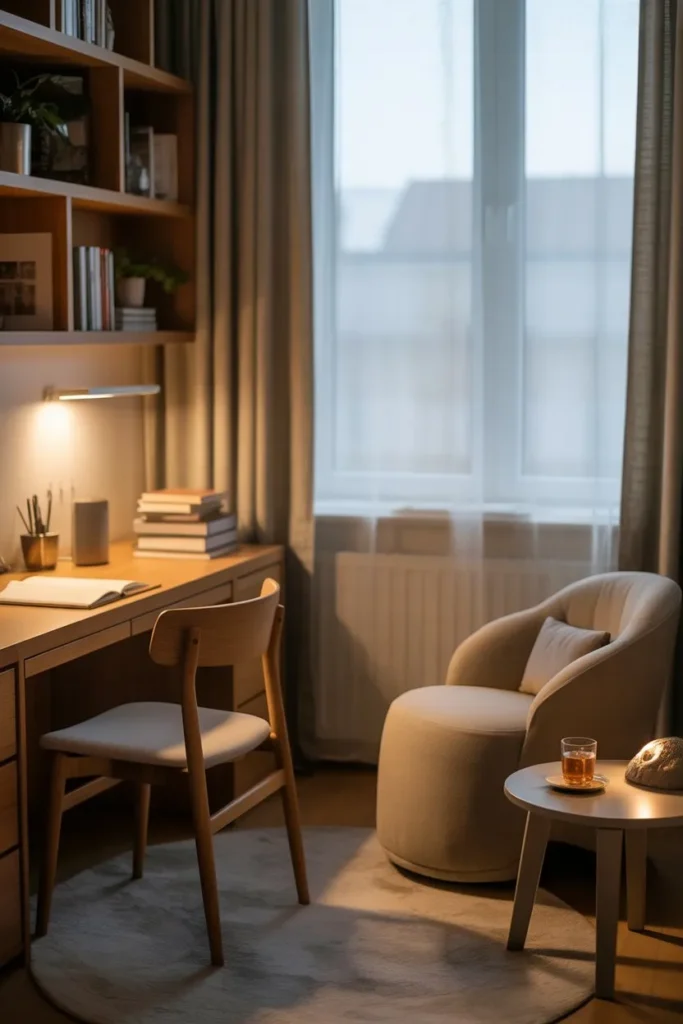 Study Room with Zoned Work and Relax Areas