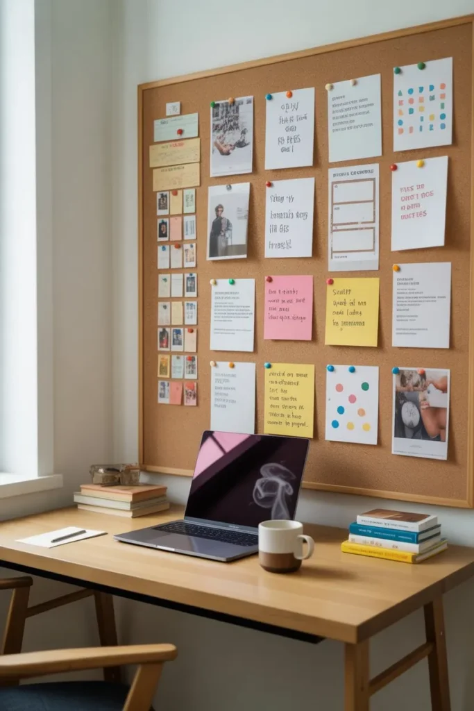 Study Space with Pinboard Wall