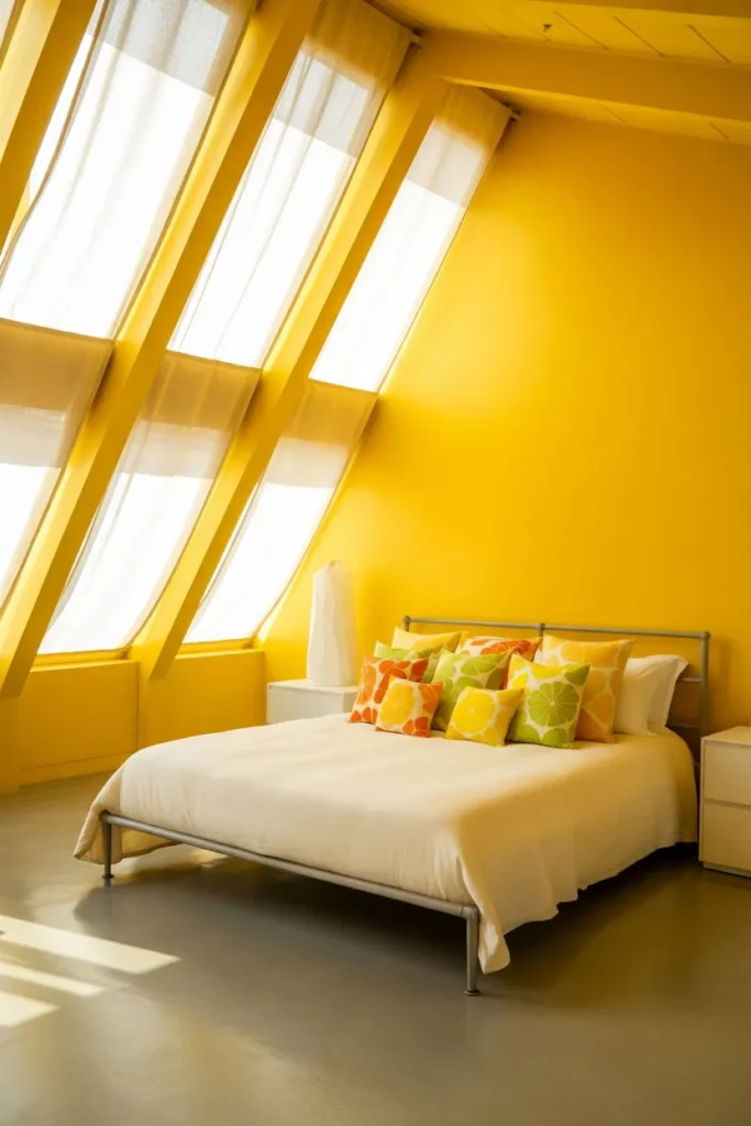 27 Summer Bedroom Ideas for a Fresh Breezy Vibe Sun-Drenched Lemon Yellow Loft