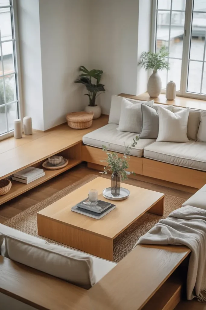 Sunken Living Room with Scandinavian Style