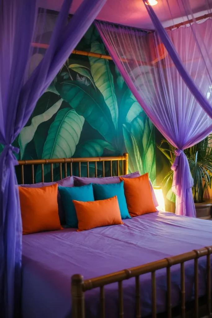 13 Purple Bedroom Ideas for a Cozy Stylish Retreat Tropical Ultraviolet Oasis