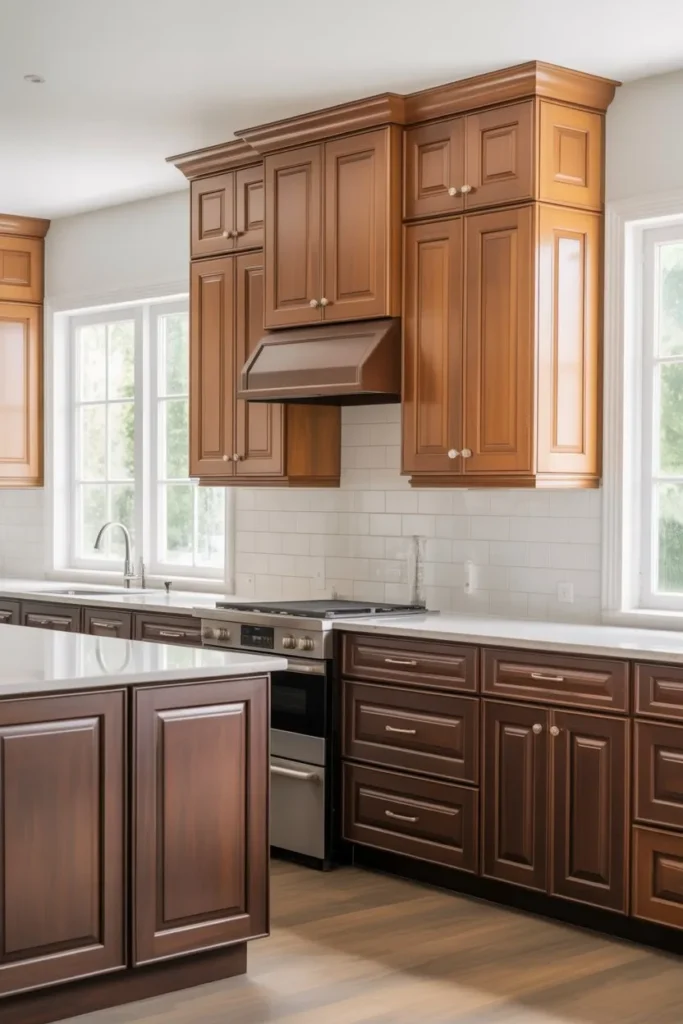 Two-Tone Brown Cabinets for Layered Design