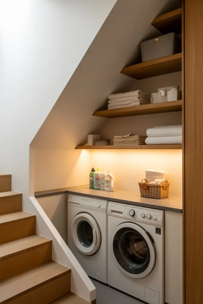 15 Laundry Room Ideas for Small Spaces That Work Smart Under-Stair Laundry Room