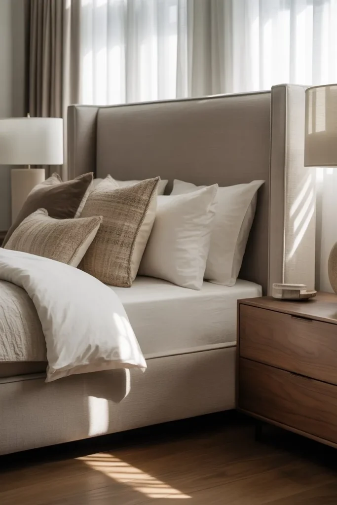 Upholstered Bed with Clean Lines