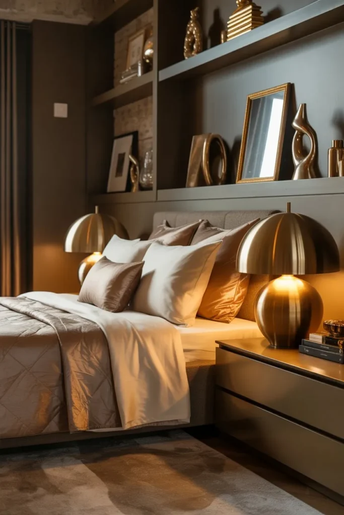Urban Bronze Bedroom with Metallic Layering