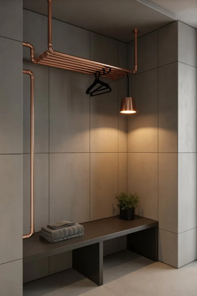 Urban Concrete and Copper Bench